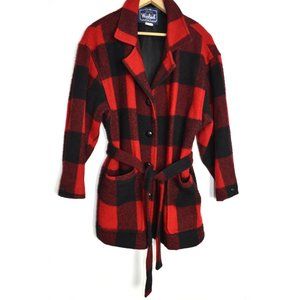 Vintage Woolrich Wool Buffalo Plaid Coat Jacket Medium